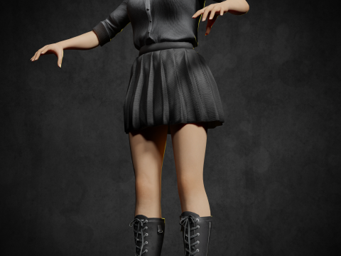 Asian women PBR 4k rigged high details 3D Model