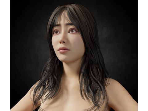 Asian women PBR 4k rigged high details 3D Model