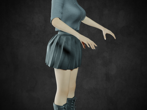 Asian women PBR 4k rigged high details 3D Model