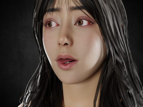 Asian women PBR 4k rigged high details 3D Model