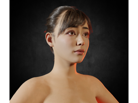 Asian women PBR 4k rigged high details 3D Model