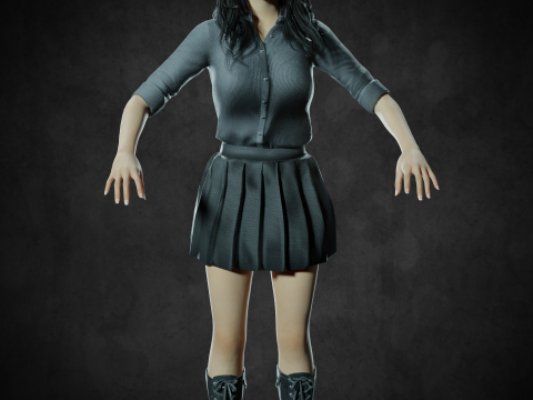 Asian women PBR 4k rigged high details 3D Model