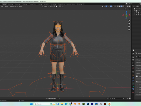 Asian women PBR 4k rigged high details 3D Model