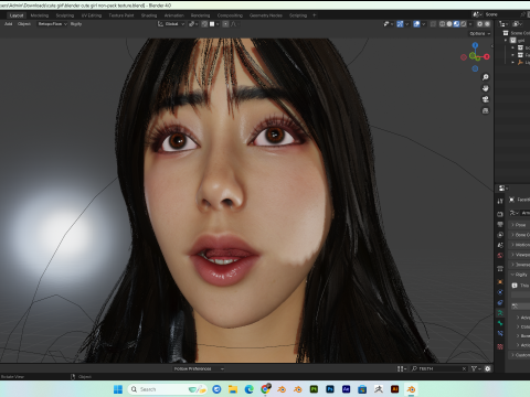 Asian women PBR 4k rigged high details 3D Model