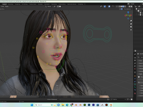 Asian women PBR 4k rigged high details 3D Model