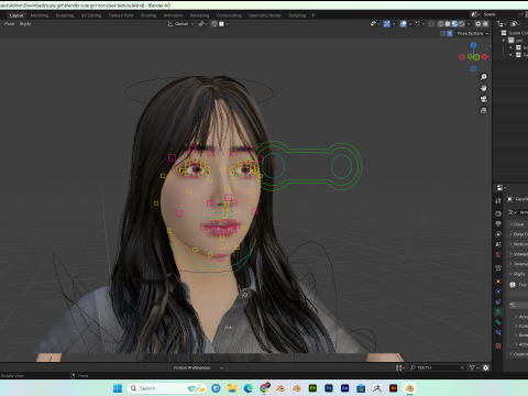 Asian women PBR 4k rigged high details 3D Model