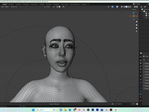 Asian women PBR 4k rigged high details 3D Model