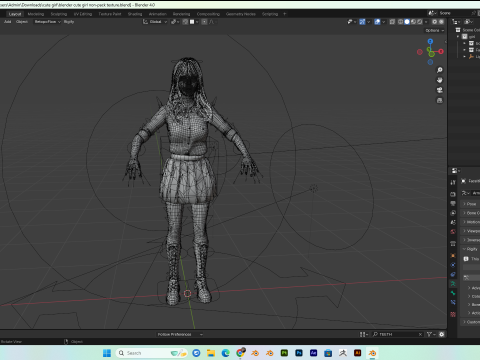 Asian women PBR 4k rigged high details 3D Model