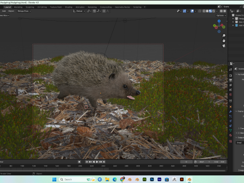 Realistic Hedgehog PBR 4k Low-poly Modelo 3D