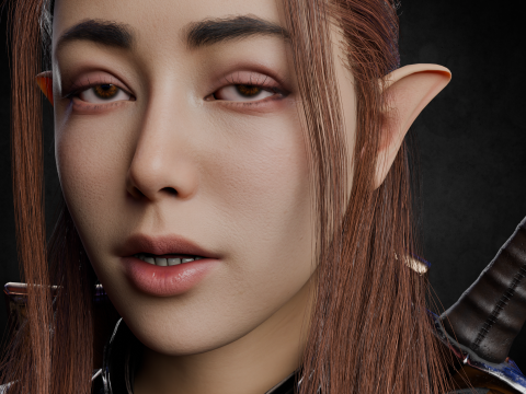 Female knight PBR 8k rigged Low-poly 3D Model