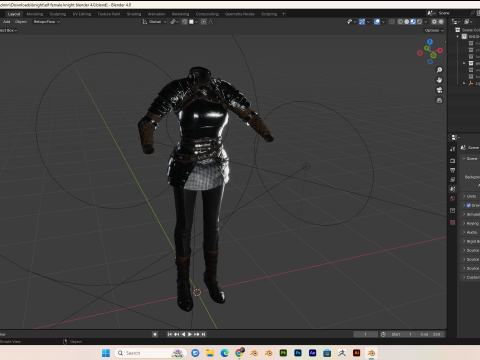 Female knight PBR 8k rigged Low-poly 3D Model