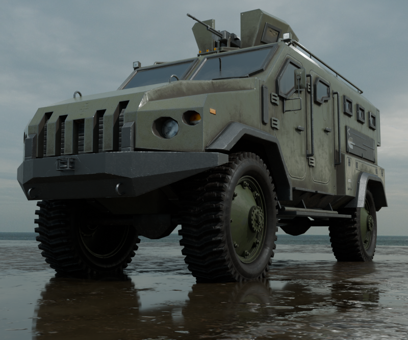 Military truck PBR 4k Low-poly 3D 모델 .c4d .max .obj .3ds .fbx .stl .blend