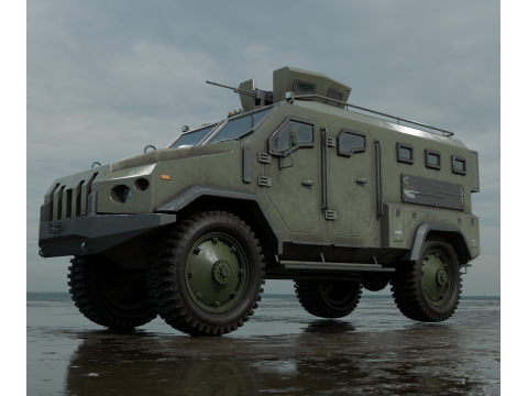 Military truck PBR 4k Low-poly 3D 모델
