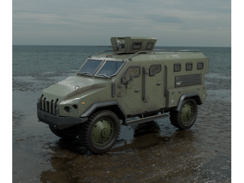 Military truck PBR 4k Low-poly 3D 모델