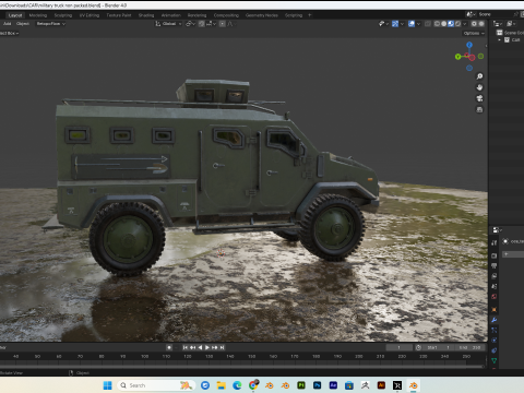 Military truck PBR 4k Low-poly 3D 모델