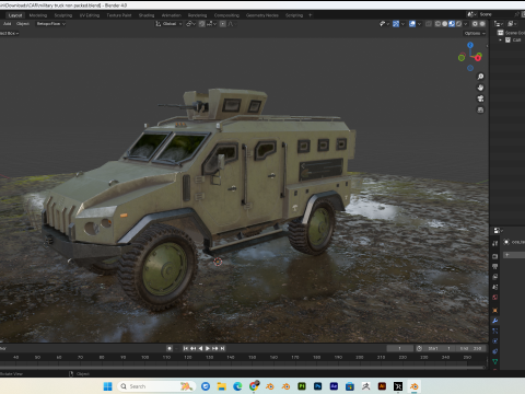 Military truck PBR 4k Low-poly 3D 모델
