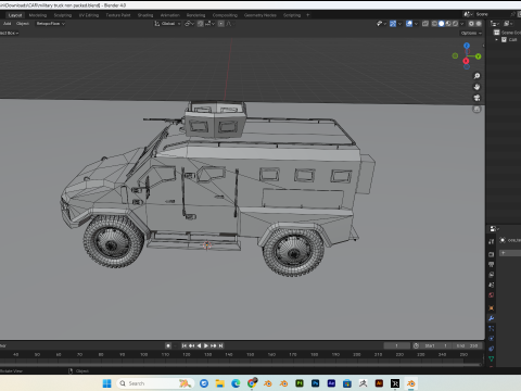 Military truck PBR 4k Low-poly 3D 모델