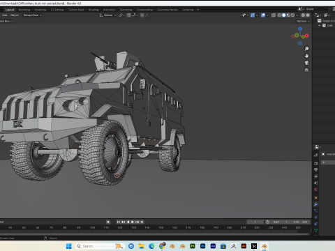 Military truck PBR 4k Low-poly 3D 모델
