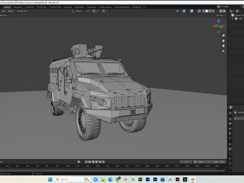 Military truck PBR 4k Low-poly 3D 모델