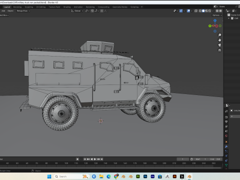 Military truck PBR 4k Low-poly 3D 모델