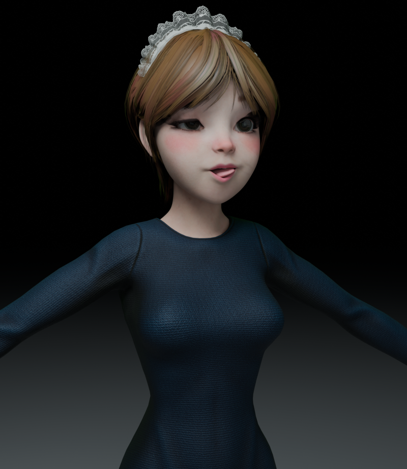 Cute girl stylized PBR Low-poly Modelo 3D .c4d .max .obj .3ds .fbx .stl .blend