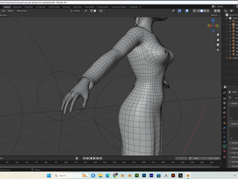 Cute girl stylized PBR Low-poly Modelo 3D