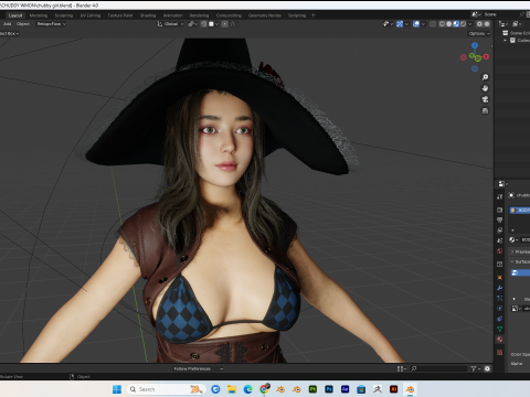 Asian chubby Women PBR 8k highdetails Low-poly 3D-Modell