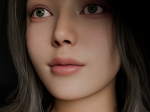 Asian chubby Women PBR 8k highdetails Low-poly 3D-Modell