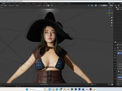 Asian chubby Women PBR 8k highdetails Low-poly 3D-Modell