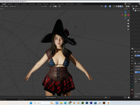 Asian chubby Women PBR 8k highdetails Low-poly 3D-Modell