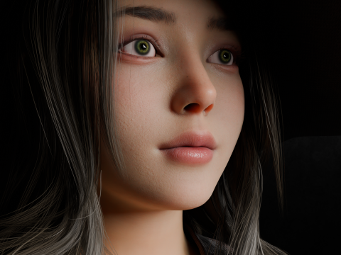 Asian chubby Women PBR 8k highdetails Low-poly 3D-Modell