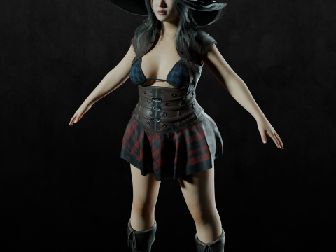 Asian chubby Women PBR 8k highdetails Low-poly 3D-Modell
