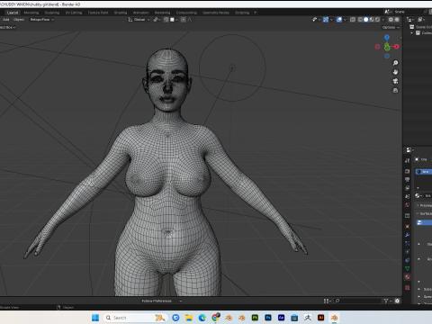 Asian chubby Women PBR 8k highdetails Low-poly 3D-Modell