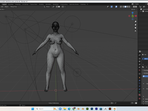 Asian chubby Women PBR 8k highdetails Low-poly 3D-Modell