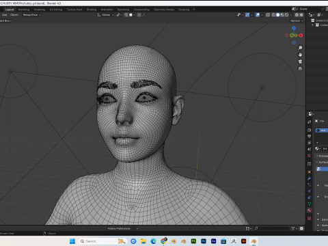 Asian chubby Women PBR 8k highdetails Low-poly 3D-Modell