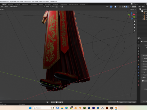 Chinese Wedding Dress PBR 4k Low-poly 3D मॉडल