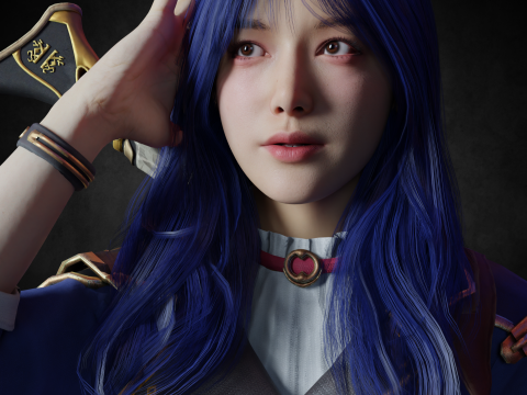 Caitlyn Arcane PBR 8k highdetails Low-poly Modelo 3D