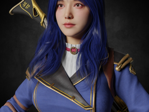 Caitlyn Arcane PBR 8k highdetails Low-poly Modelo 3D