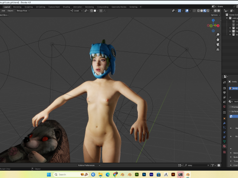 Cute girl PBR8k low-poly Modelo 3D