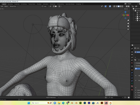 Cute girl PBR8k low-poly Modelo 3D