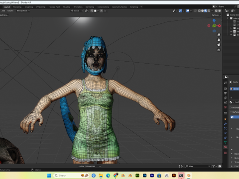 Cute girl PBR8k low-poly Modelo 3D
