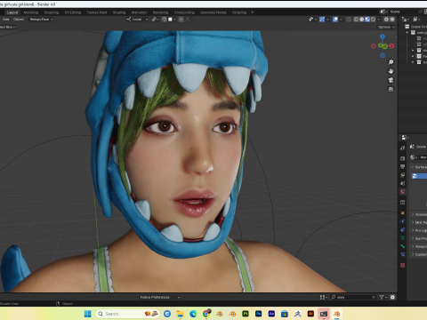 Cute girl PBR8k low-poly Modelo 3D