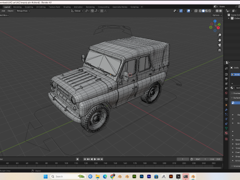 Car UAZ PBR 4K Low-Poly 3D Модель