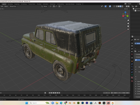 Car UAZ PBR 4K Low-Poly 3D Модель