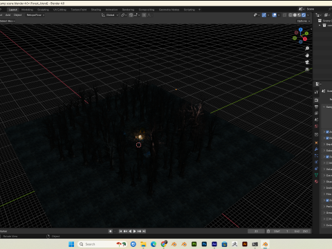 Forest Camp Scene Blender 40 3D Model