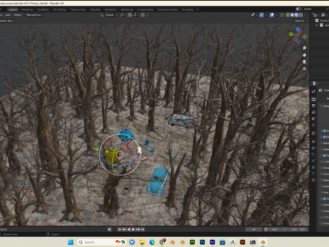 Forest Camp Scene Blender 40 3D Model