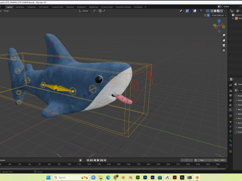 Cute Stuffed Shark PBR 4K Low-Poly Full Rigged 3D-Modell