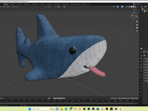 Cute Stuffed Shark PBR 4K Low-Poly Full Rigged 3D-Modell