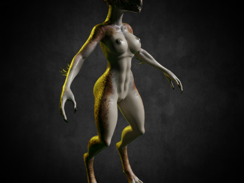Female Lizard PBR 4K Low-Poly 3D 模型