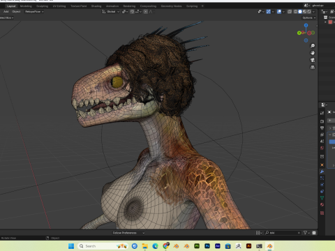 Female Lizard PBR 4K Low-Poly 3D 模型